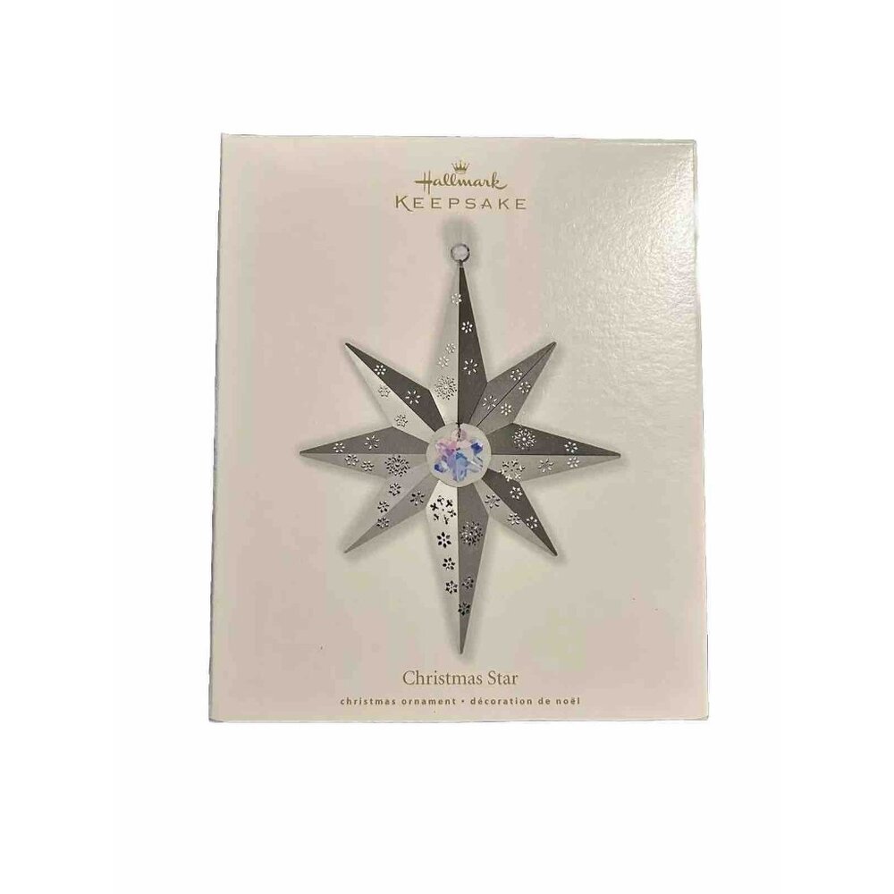 2010 Hallmark Ornament - CHRISTMAS STAR ~ Pierced Metal Shimmering Snowflake